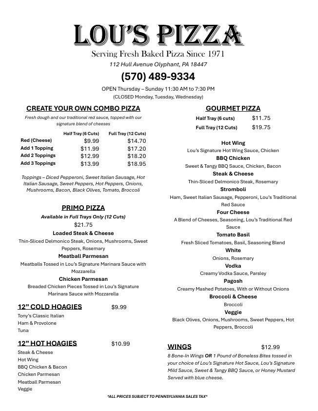Lou's Pizza Place Loaded Steak & Cheese